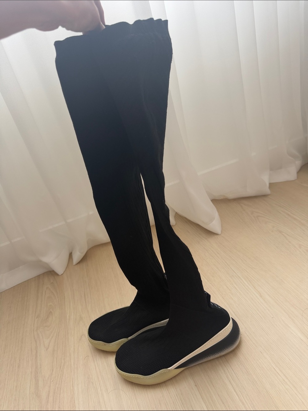 Stella McCartney Black Knit Sock-Style Joggers with Contrasting Sole